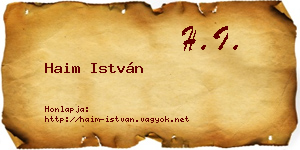 Haim István névjegykártya